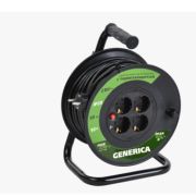 Удлинитель на катушке УК20 с т/з 4 места 2P+PE/30м ПВС 3х1,0мм2 GENERICA