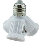 Переходник с цоколя Е27 на 3хЕ27 белый Ecola