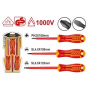 Набор отверток диэл. 3шт (PH2x100,SL4.0x100,SL5.5x125) INGCO HKISD0308