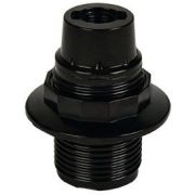 Патрон Е14 люстровый карболит с кольцом чёрный прямой Ecola