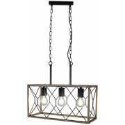 Люстра подвес ILLUMICO 40W Е27*3 металл черный/дерево IL1008-3LL-05 BK WOOD