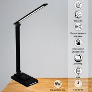 Светильник настольный Reluce LED 8W черный/сенс/диммир/ночник/беспр USB для телеф. 05501-0.7-01 BK