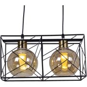 Люстра подвес Reluce 40W Е27*2 металл/стекло черный 03462-0.4-02