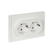 Розетка СУ 2-м с з/к без з/ш б/к 16А FP224 белый FORTE&PIANO ИЭК