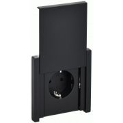 Розетка СУ 1-м 16А с/з с/ш с крышкой в/к IP44 черный FORTE&PIANO ИЭК