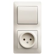 Блок СУ Роз б/з+Выкл 1-кл Глосса крем (260)