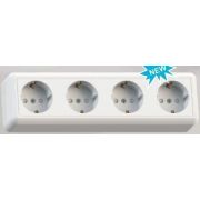 Розетка ОУ 4-м с/з 16А Кунцево РА16-403 белый