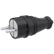 Вилка NE-AD прямая каучук 16А IP44 (4001) черная