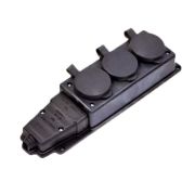 Колодка NE-AD 3гн с/з каучук IP44 (4103) черная