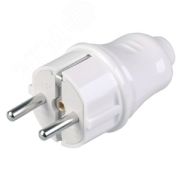 Вилка ИЭК прямая с/з 16А белая