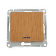 Выключатель СУ 1-кл Глосса (мех.) с инд. дуб