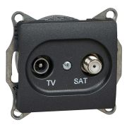 Розетка СУ 1-м Глосса (мех.) ТВ оконечная антрацит