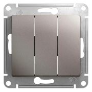 Выключатель СУ 3-кл Глосса (мех.) платина (уп.5шт цена за шт)