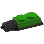 Колодка NE-AD 2гн с/з каучук IP44 (4132) зеленая