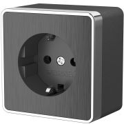 Розетка ОУ 1-м Веркель с/з графит риф. Gallant W5071004
