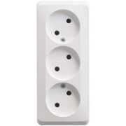 Розетка ОУ 3-м Этюд б/з 16А PA16-009B белый