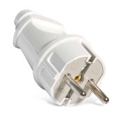 Вилка Универсал А101 прямая с/з 16А белая