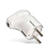 Вилка Универсал А105 угловая с/з 16А белая