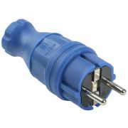 Вилка ОМЕГА ВБпЗ-1-0м IP44 ИЭК прямая каучук синяя