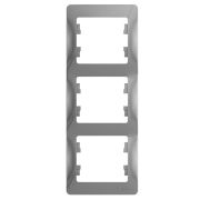 Рамка 3-м Глосса вертикал. алюминий