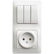 Блок СУ Роз б/з+Выкл 3-кл Глосса белый (176)