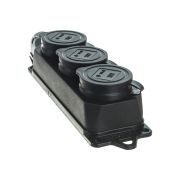 Колодка 3гн РБ33-1-0м IP44 ОМЕГА ИЭК каучук черная