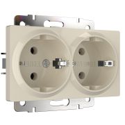 Розетка СУ 2-м Веркель (мех.) с/з слоновая кость W1172003