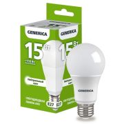 Лампа E27 15W 4000K A60 Generica