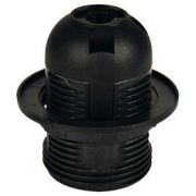 Патрон Е27 с кольцом пластик черный Ecola