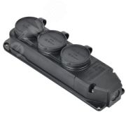 Колодка 3гн IP44 GENERICA каучук черная