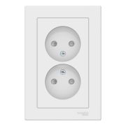Розетка СУ 2-м Атлас б/з, с/ш 16А белый (122)