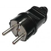 Вилка ASD/InHome прямая с/з 16А черная 9025