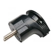 Вилка ASD/InHome угловая с/з 16А черная 9049