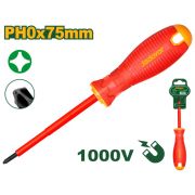 Отвертка крестовая PH0 75мм диэлектрическая JADEVER JDSD7203