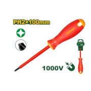 Отвертка крестовая PH2 100мм диэлектрическая JADEVER JDSD7224
