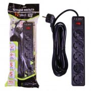 Фильтр сетевой 1-2.SALE 5гн 5м 10А (ПВС 3*0,75) черный