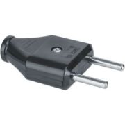 Вилка Navigator прямая б/з 6А черная плоская NCA-PL07-6A-X-BL