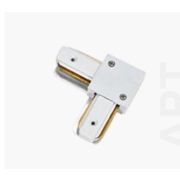 Трековый однофазный коннектор 220V L-образный белый 69*69 мм EKS