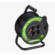 Удлинитель на катушке УК20 с т/з 4 места 2P+PE/20м ПВС 3х1,0мм2 GENERICA