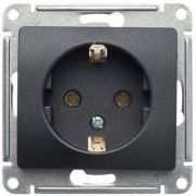 Розетка СУ 1-м Глосса (мех.) с/з 16А антрацит