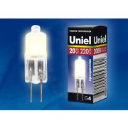 Лампа G4 20W 220V JC прозрачная Uniel