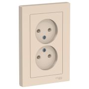 Розетка СУ 2-м Атлас б/з 16А крем (220)
